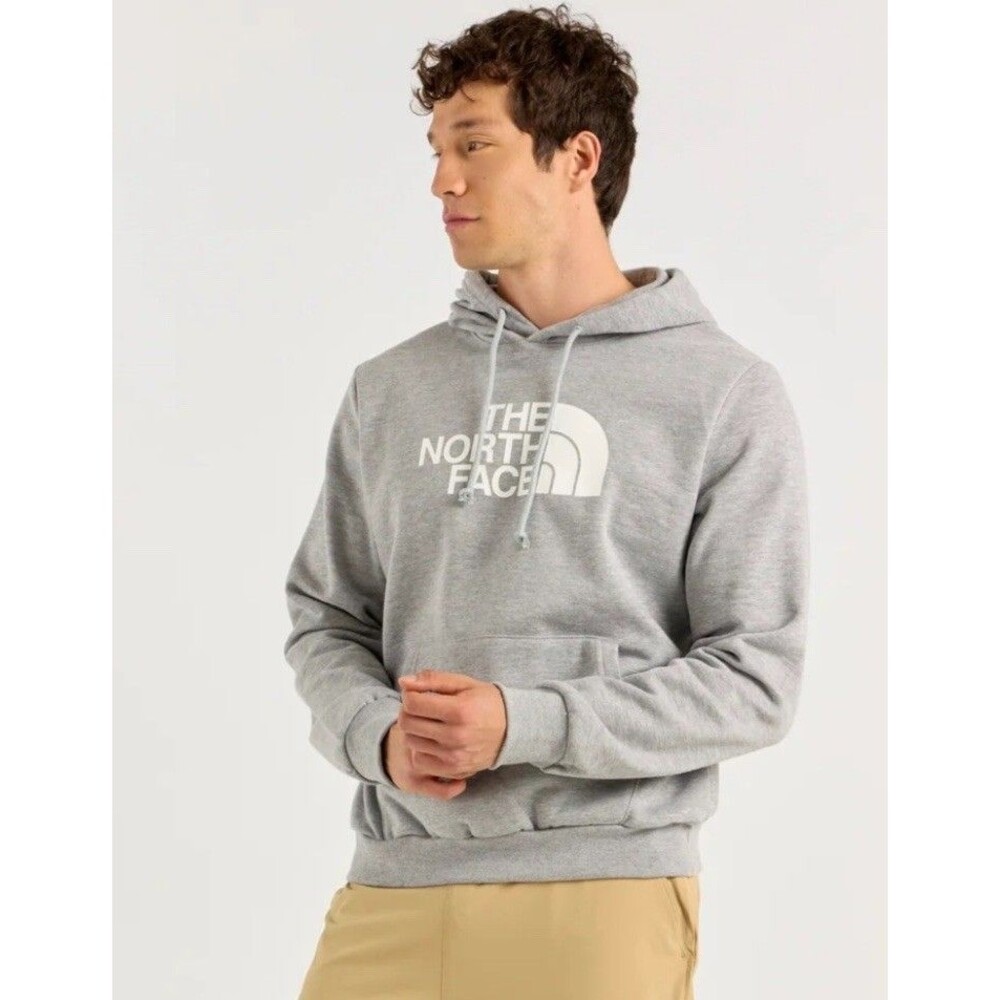 THE NORTH FACE Men's Half Dome Pullover Hoodie Sweatshirt Grey/White Size Medium